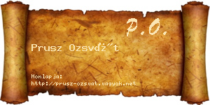 Prusz Ozsvát névjegykártya